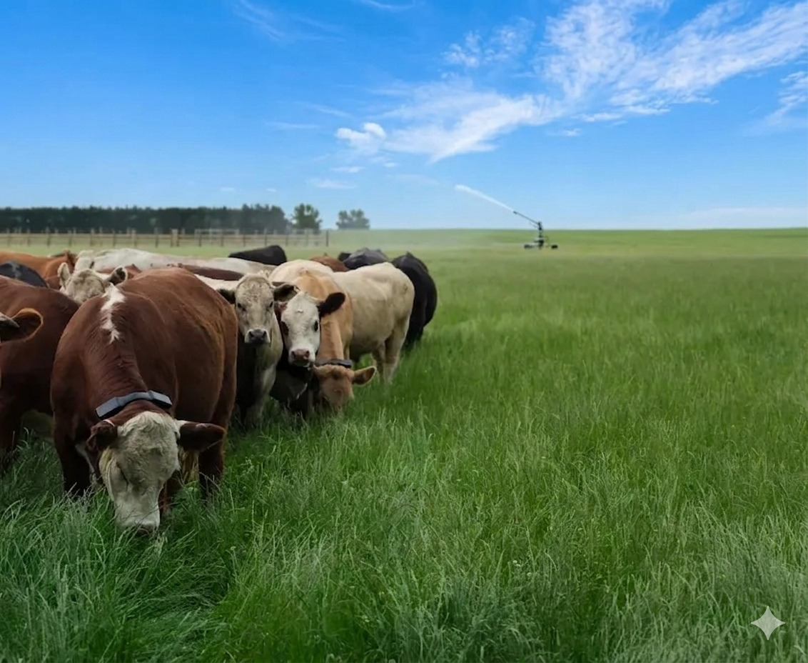 Ganado pastando en lote